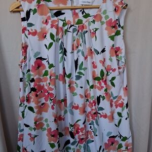 Calvin Klein Floral Sleeveless Blouse